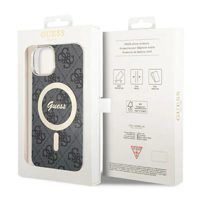 Guess 4G MagSafe – dėklas, skirtas „iPhone 14“ (juodas)