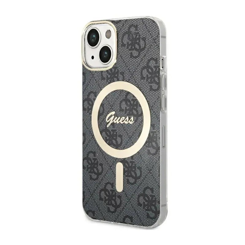 Guess 4G MagSafe – dėklas, skirtas „iPhone 14“ (juodas)