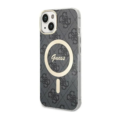 Guess 4G MagSafe – dėklas, skirtas „iPhone 14“ (juodas)