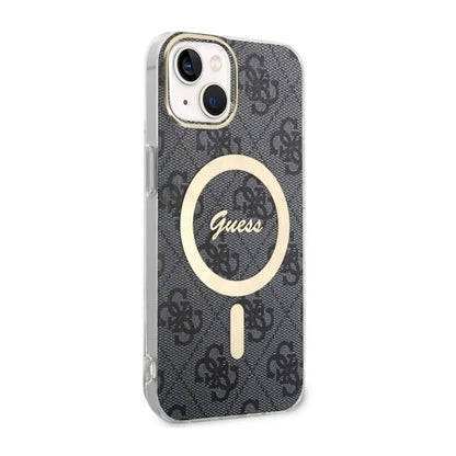 Guess 4G MagSafe – dėklas, skirtas „iPhone 14“ (juodas)