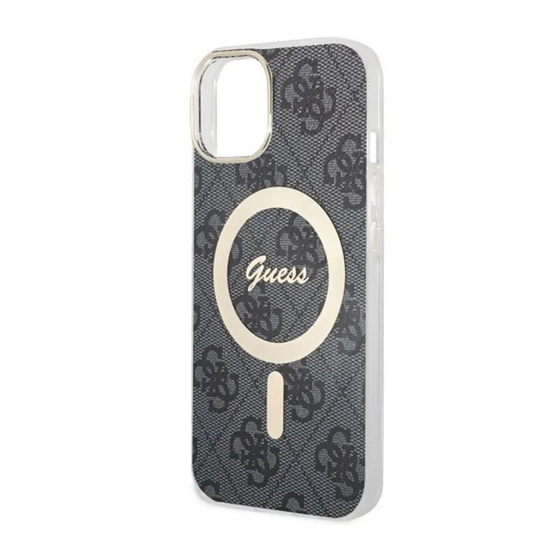 Guess 4G MagSafe – dėklas, skirtas „iPhone 14“ (juodas)