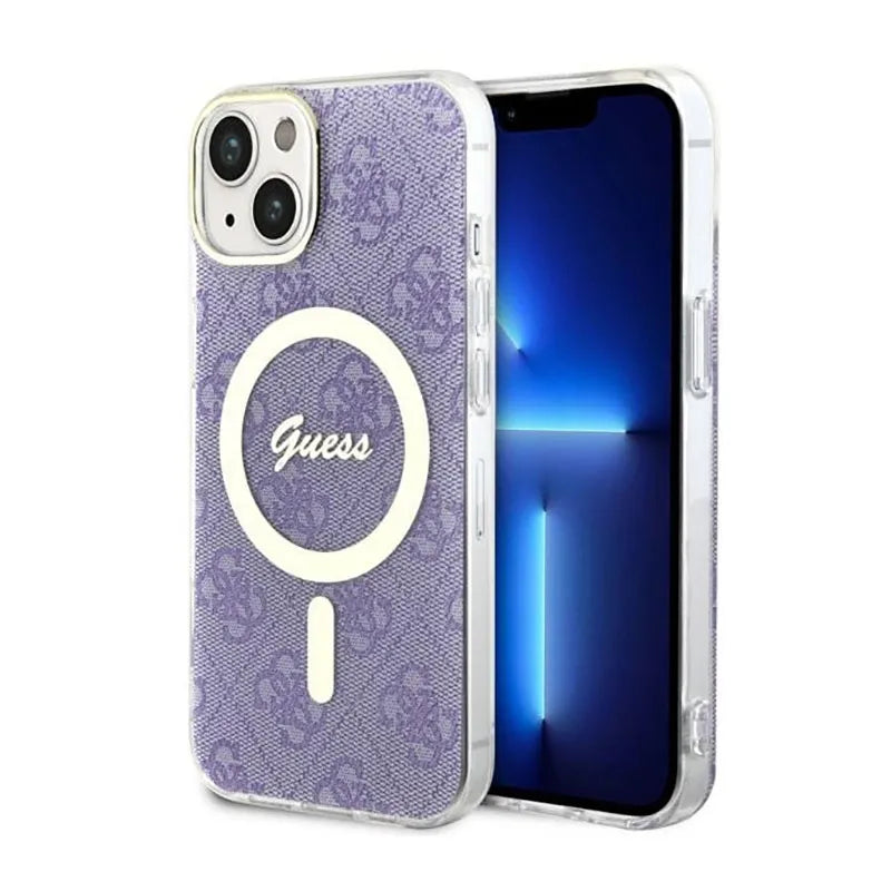 Guess 4G MagSafe - Dėklas, skirtas iPhone 14 Plus (Violetinis)