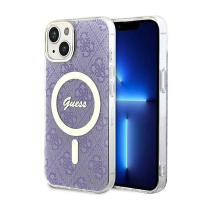 Guess 4G MagSafe - Dėklas, skirtas iPhone 14 Plus (Violetinis)