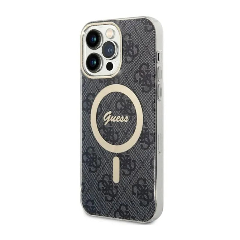 Guess 4G MagSafe – dėklas, skirtas iPhone 14 Pro Max (juodas)