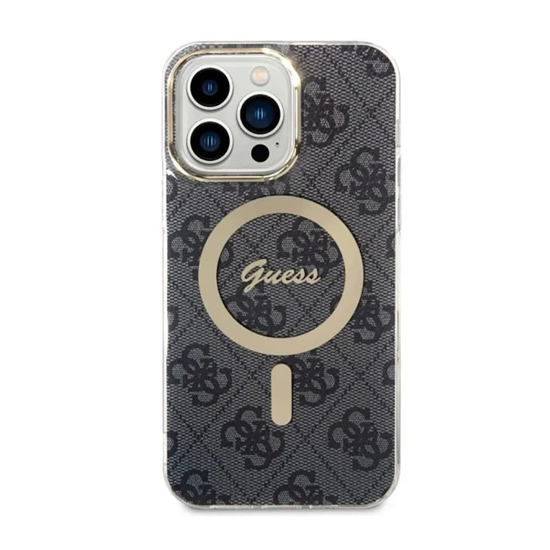Guess 4G MagSafe – dėklas, skirtas iPhone 14 Pro Max (juodas)
