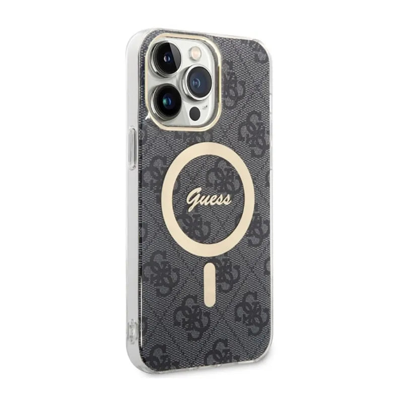 Guess 4G MagSafe – dėklas, skirtas iPhone 14 Pro Max (juodas)