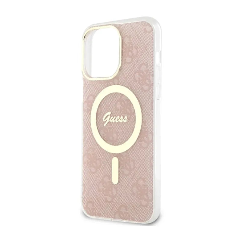 Guess 4G MagSafe – dėklas, skirtas „iPhone 14 Pro Max“ (rožinis)
