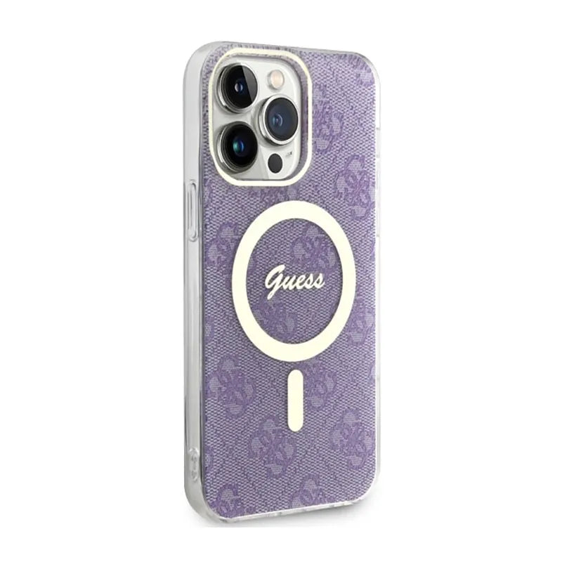 Guess 4G MagSafe - Dėklas skirtas iPhone 14 Pro Max (Violetinė)