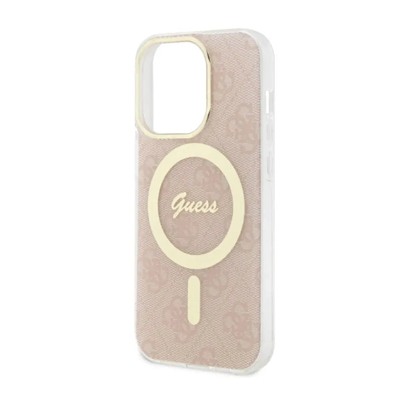 Guess 4G MagSafe – dėklas, skirtas iPhone 14 Pro (rožinis)