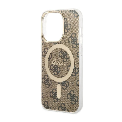 Guess 4G MagSafe – dėklas, skirtas „iPhone 14 Pro“ (rudas)