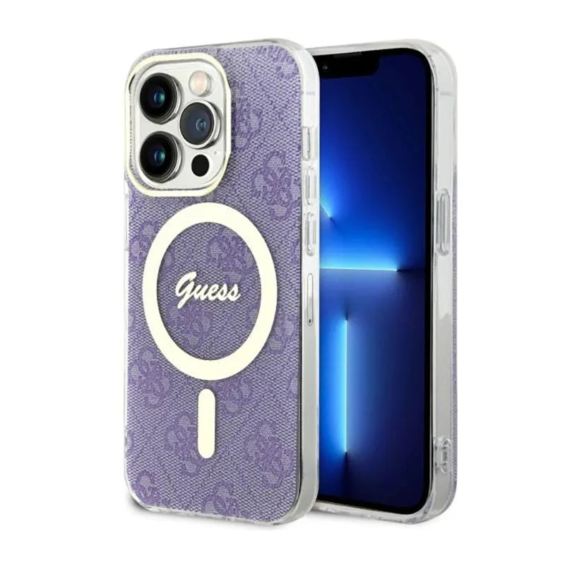 Guess 4G MagSafe – dėklas skirtas „iPhone 14 Pro“ (violetinė)