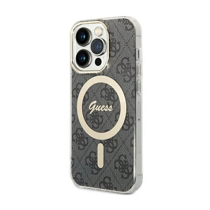 Guess 4G MagSafe – dėklas, skirtas iPhone 15 Pro (juodas)