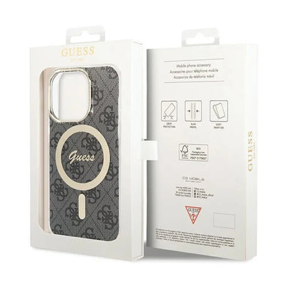 Guess 4G MagSafe – dėklas, skirtas iPhone 15 Pro (juodas)