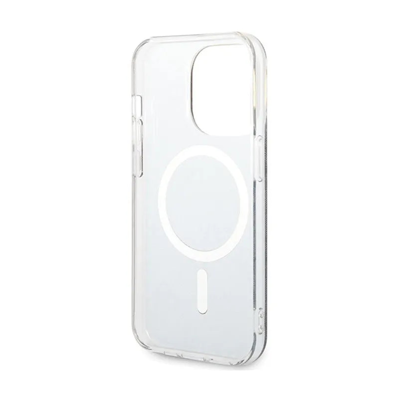 Guess 4G MagSafe – dėklas, skirtas iPhone 15 Pro (juodas)
