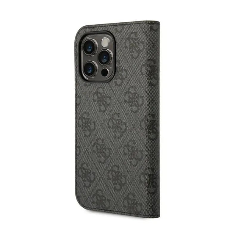 Guess 4G Metal Camera Outline atveriamas dėklas – dėklas iPhone 14 Pro (juodas)