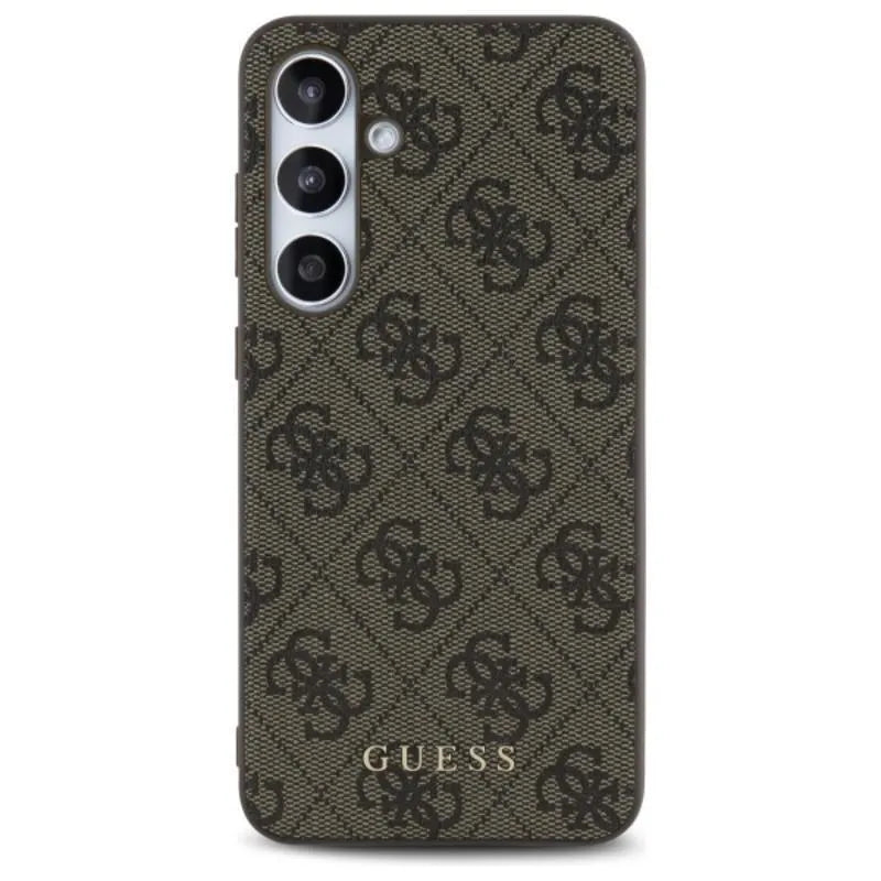 Guess 4G Metal Gold Logo - dėklas Samsung Galaxy S24 FE (rudos spalvos)