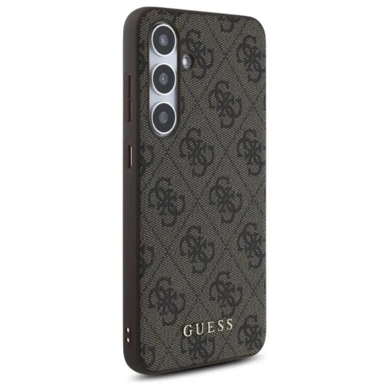 Guess 4G Metal Gold Logo - dėklas Samsung Galaxy S24 FE (rudos spalvos)