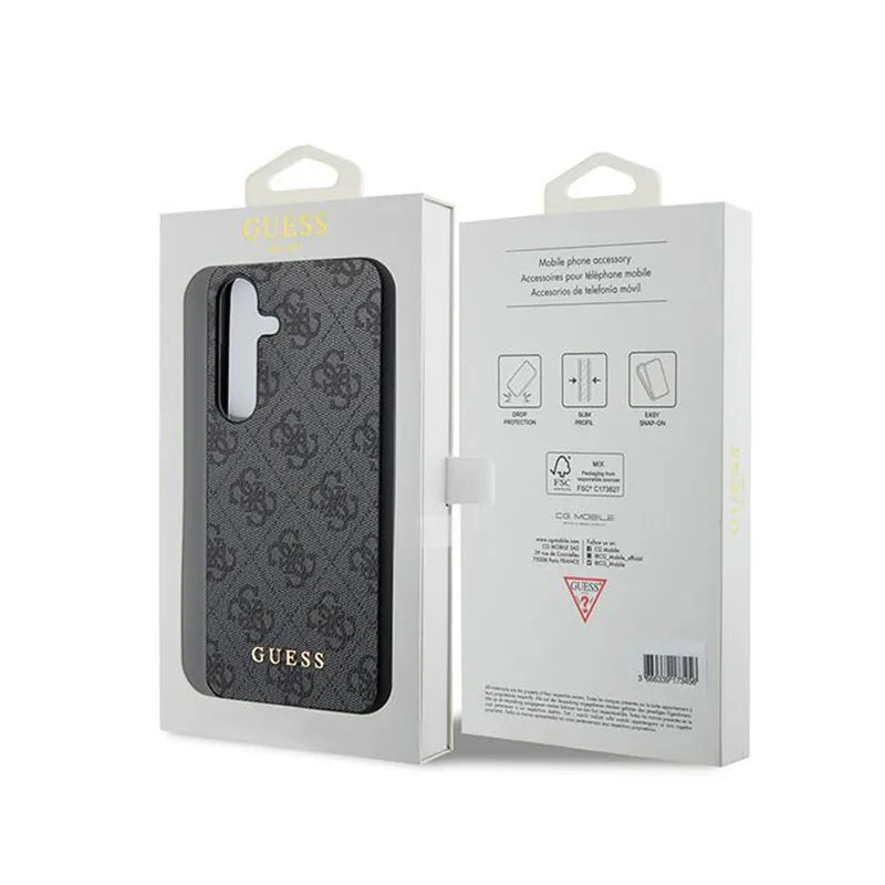 Guess 4G Metal Gold Logo – Dėklas Samsung Galaxy S24 (juodas)