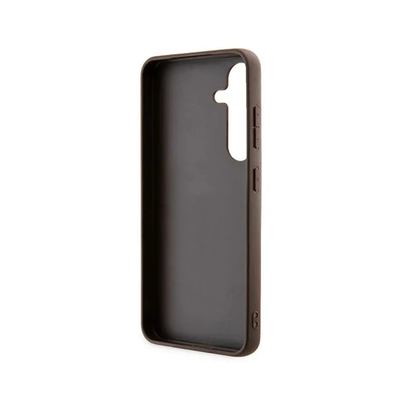 Guess 4G Metal Gold Logo – dėklas skirtas Samsung Galaxy S24 (rudas)
