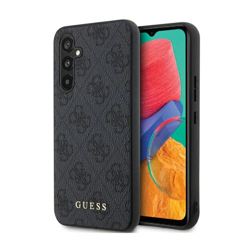 Guess 4G Metal Gold Logo – Samsung Galaxy S23 FE dėklas (pilkas)