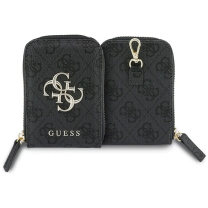 Guess 4G Metal Logo Universal Crossbody telefono dirželis ir maža rankinė – virvelė / peties dirželis su telefono dėklu (juoda)