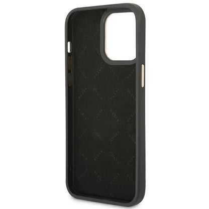 Guess 4G Metalo kameros kontūro dėklas – Dėklas skirtas iPhone 14 Pro Max (Juodas)