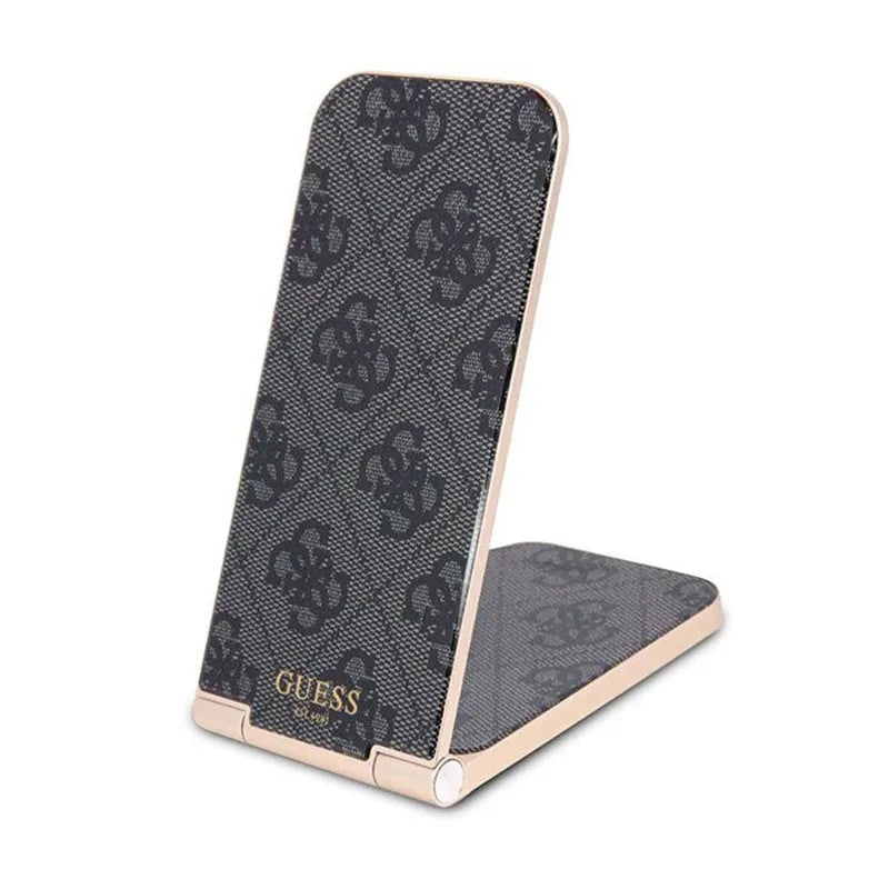 Guess 4G Pattern MagSafe – sulankstomas 2-in-1 indukcinis įkroviklis su „MagSafe“, skirtas „iPhone“ ir „AirPods“, 15W (juodas)