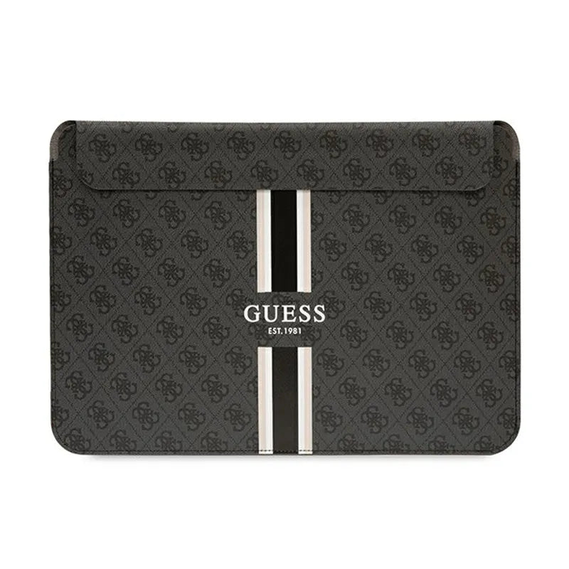 Guess 4G Printed Stripes kompiuterio dėklas – 14 colių nešiojamojo kompiuterio dėklas (juodas)