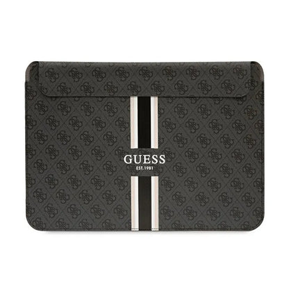 Guess 4G Printed Stripes kompiuterio dėklas – 14 colių nešiojamojo kompiuterio dėklas (juodas)