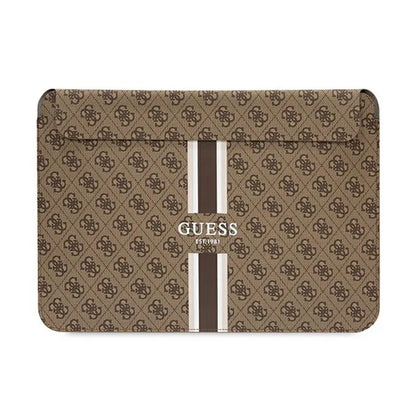 Guess 4G Printed Stripes kompiuterio dėklas - 14 colių nešiojamojo kompiuterio dėklas (rudos spalvos)