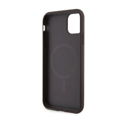 Guess 4G Printed Stripes MagSafe – Dėklas iPhone 11 (rudos spalvos)