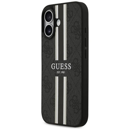 Guess 4G Printed Stripes MagSafe dėklas iPhone 17 (juodas)