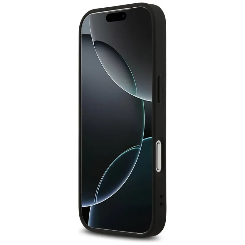 Guess 4G Printed Stripes MagSafe dėklas iPhone 17 Pro (juodas)