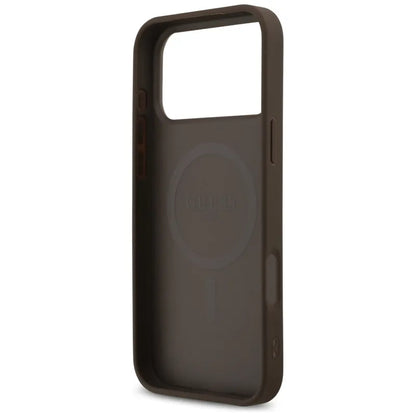 Guess 4G Printed Stripes MagSafe - Dėklas iPhone 17 Pro Max (ruda)