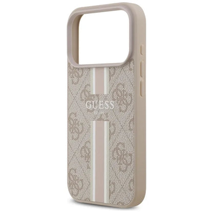 Guess 4G Printed Stripes MagSafe dėklas iPhone 17 Pro (rožinė)