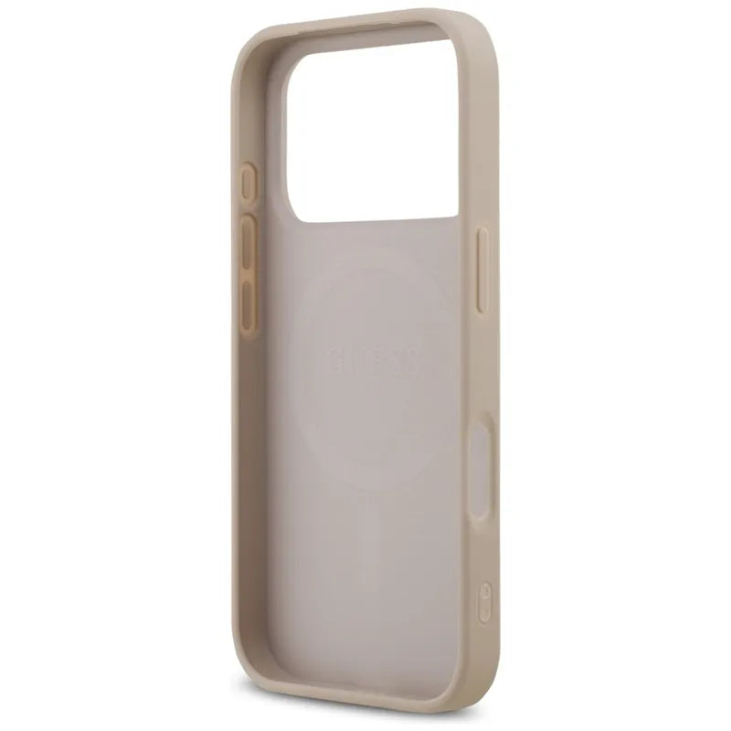 Guess 4G Printed Stripes MagSafe dėklas iPhone 17 Pro (rožinė)