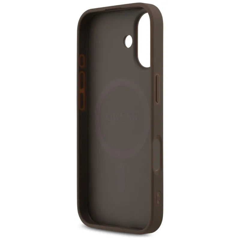 Guess 4G Printed Stripes MagSafe dėklas iPhone 17 (rudos spalvos)
