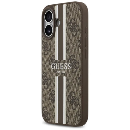 Guess 4G Printed Stripes MagSafe dėklas iPhone 17 (rudos spalvos)