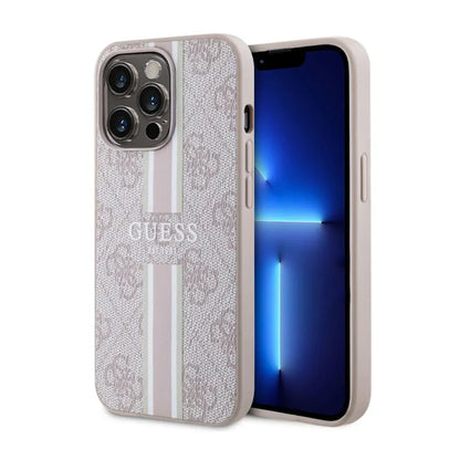 Guess 4G Printed Stripes MagSafe - "iPhone 13 Pro" dėklas (rožinis)