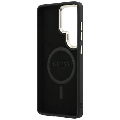 Guess 4G reljefinis prsten MagSafe dėklas "Samsung Galaxy S26 Ultra" (rudos spalvos)
