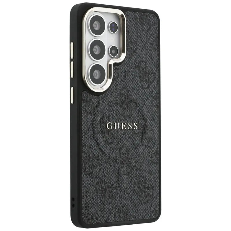 Guess 4G Reljefinis Žiedas MagSafe - Dėklas Samsung Galaxy S26 Ultra (Juodas)