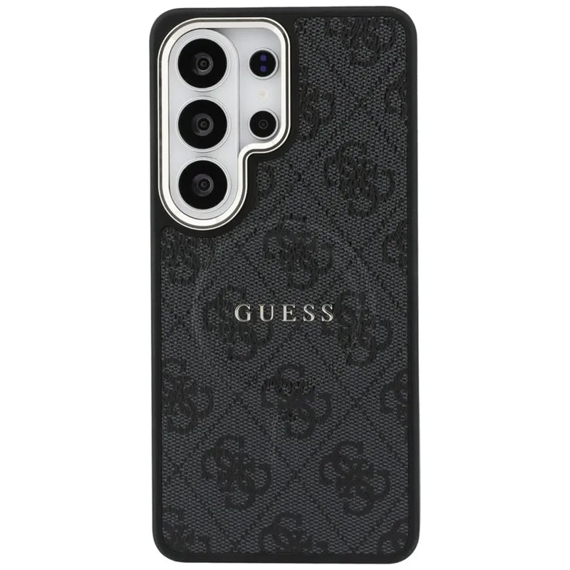 Guess 4G Reljefinis Žiedas MagSafe - Dėklas Samsung Galaxy S26 Ultra (Juodas)