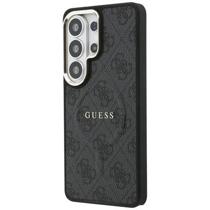 Guess 4G Reljefinis Žiedas MagSafe - Dėklas Samsung Galaxy S26 Ultra (Juodas)