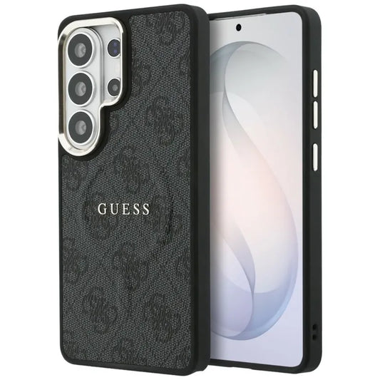 Guess 4G Reljefinis Žiedas MagSafe - Dėklas Samsung Galaxy S26 Ultra (Juodas)