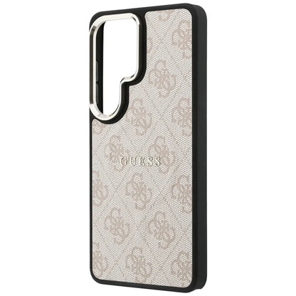 Guess 4G Reljefinis Žiedas MagSafe - Samsung Galaxy S26 Ultra Dėklas (Rožinė)