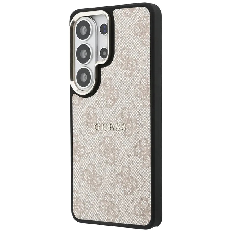 Guess 4G Reljefinis Žiedas MagSafe - Samsung Galaxy S26 Ultra Dėklas (Rožinė)