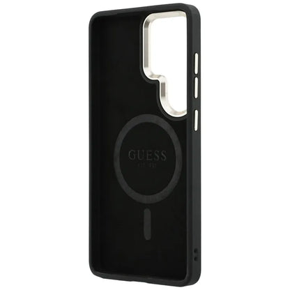 Guess 4G Reljefinis Žiedas MagSafe - Samsung Galaxy S26 Ultra Dėklas (Rožinė)