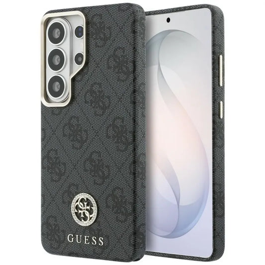 Guess 4G Rhinestone Round Logo MagSafe dėklas - Samsung Galaxy S26 Ultra (Juodas)