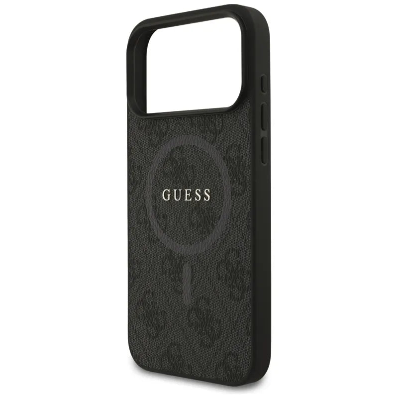Guess 4G Ring Classic Logo MagSafe - Dėklas iPhone 17 Pro Max (juodas)