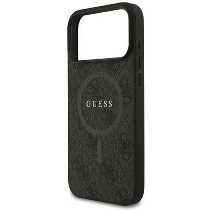Guess 4G Ring Classic Logo MagSafe - Dėklas iPhone 17 Pro Max (juodas)